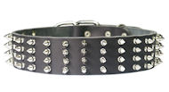 2 inch wide Leather Spiked Dog Collar for German Shepherd