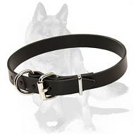 1 inch Smooth Leather Collar for German Shepherd