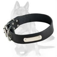 Leather German Shepherd Collar for Easy Identification
