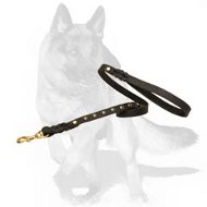 Studded Leather Dog Leash for walking and tracking with your German Shepherd
