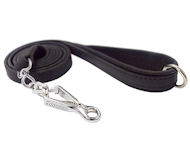 Excellent Flat Leather Leash with Chrome Plated Steel Snap Hook