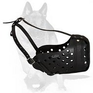 Agitation Training Leather Muzzle for German Shepherd