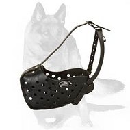 Police Leather Muzzle for German Shepherd K-9