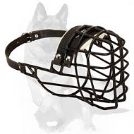 'Fuzzy Muzzy Friends' German Shepherd Muzzle - Basket Muzzle with Rubber Cover