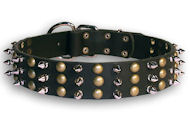 Studded Black collar 24'' for GSD /24 inch dog collar-S59