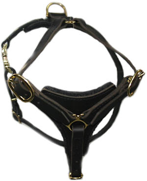 Handmade leather dog harness