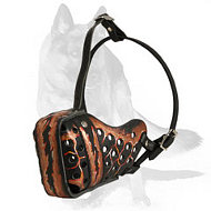 Exclusively Painted by Hand Leather Muzzle