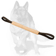 German Shepherd Hard pocket toy made of leather with two handles