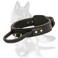 Heavy Leather Dog Collars w/Handle 2 layers for German Shepherd