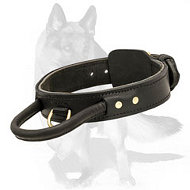 Agitation Leather Collar with Handle for German Shepherd