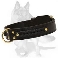 Braided Leather Collar for German Shepherd