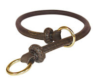 Round Leather Choke Collar/Silent Collar fr German Shepherd 12mm