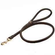 Leather Latigo Round Lead for German Shepherd