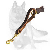 Leather Snap Tab 10 inch Leash for German Shepherd