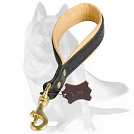 Short Leather Dog Leash with Handle