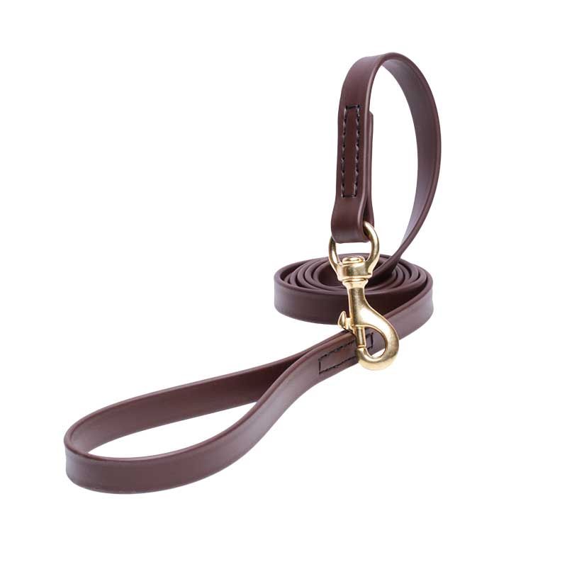 Brown Waterproof German Shepherd Leash Made of Biothane