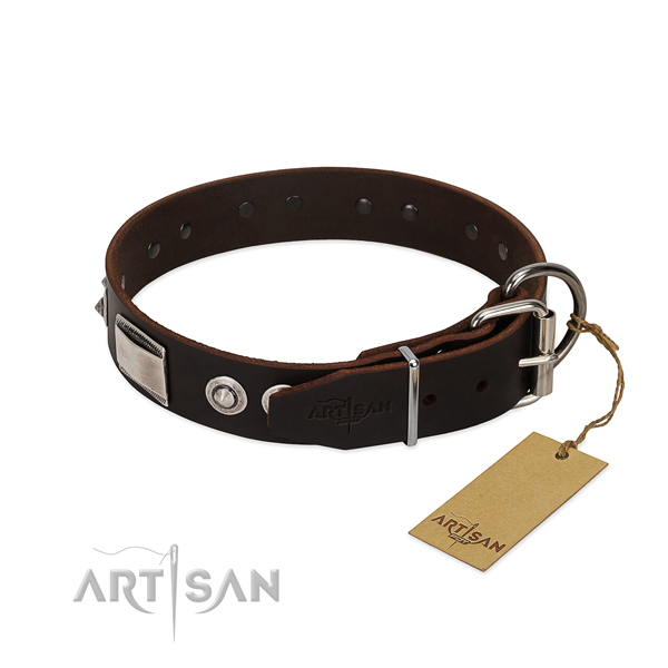 Stunning collar of genuine leather for your doggie
