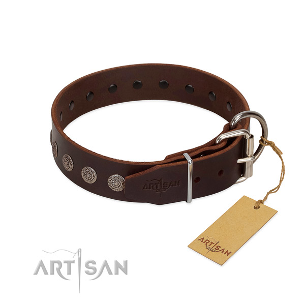 Inimitable genuine leather collar for your pet
