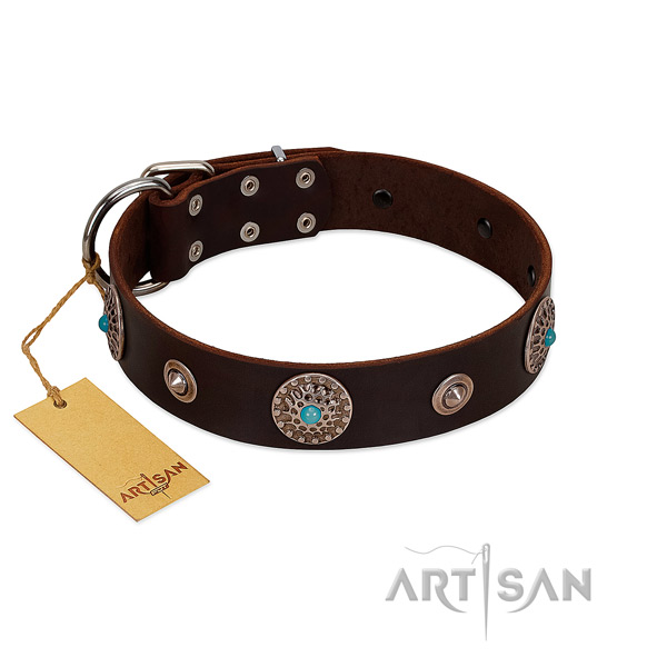 Best quality leather dog collar handmade for your pet