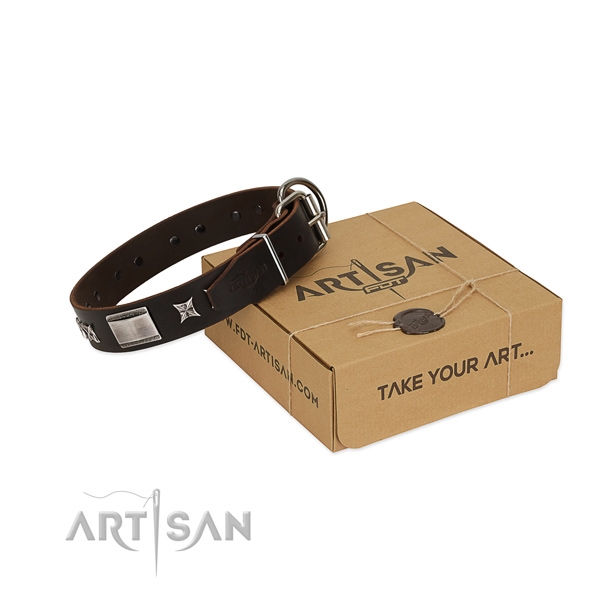 Best quality collar of leather for your handsome pet