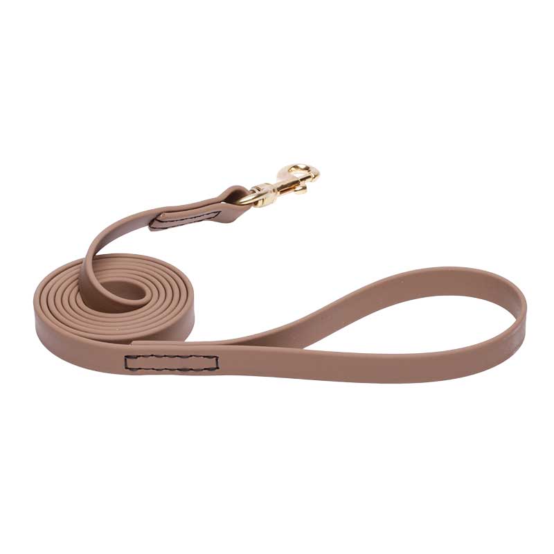 Khaki Waterproof German Shepherd Leash Made of Biothane