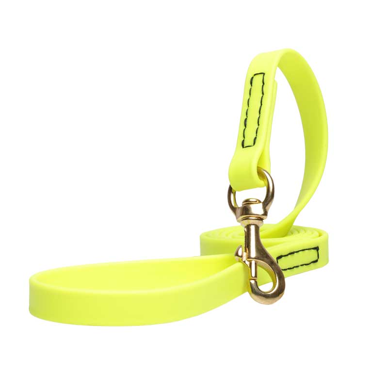 Yellow Waterproof German Shepherd Leash Made of Biothane