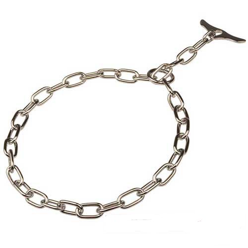 Fur saver choke chain dog collar with chrome plating 