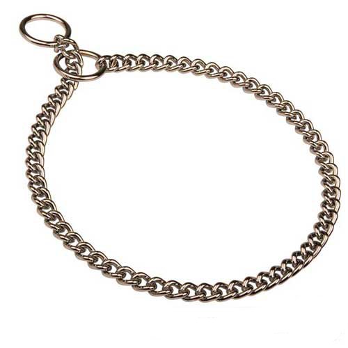 Steel chrome plated choke dog collar