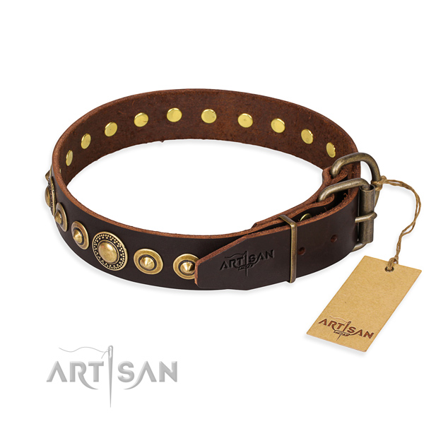 Tear-proof leather collar for your elegant canine