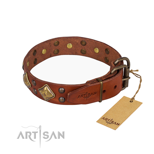 Multifunctional leather collar for your handsome canine