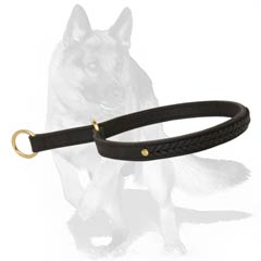 Leather Choke Collar with 2 Brass Rings