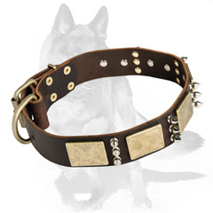 Massive brass plates alternating with nickel spikes