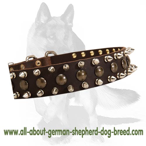 Benala Leather Spikes Dog Harness and Collar Heavy Duty Set for Pitbull,German Shepherd,Golden Retriever 