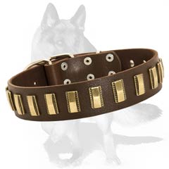 Hand set with rivets brass plates