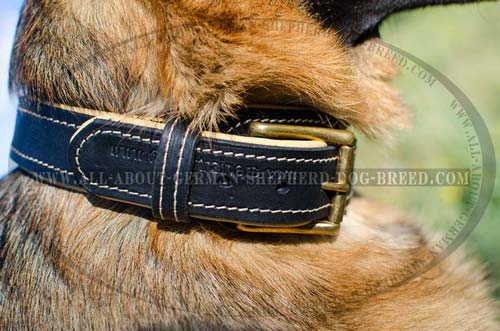 Non-rubbing leather dog collar