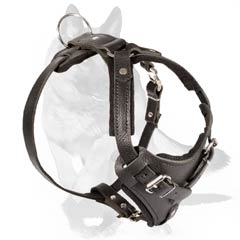 K9 Agitation Leather Dog Harness for police dog trainers