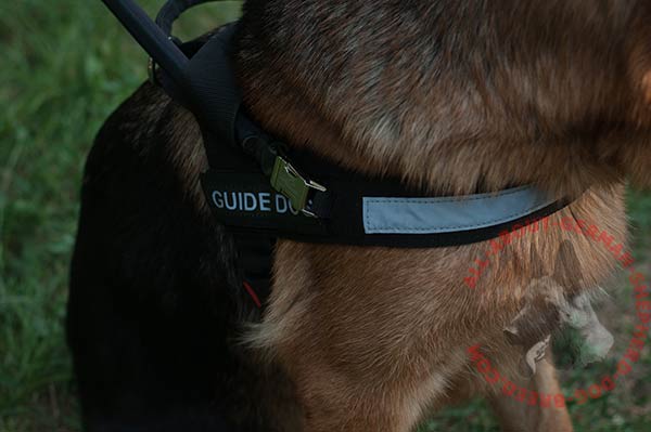 High quality nylon German Shepherd harness with reflective trim