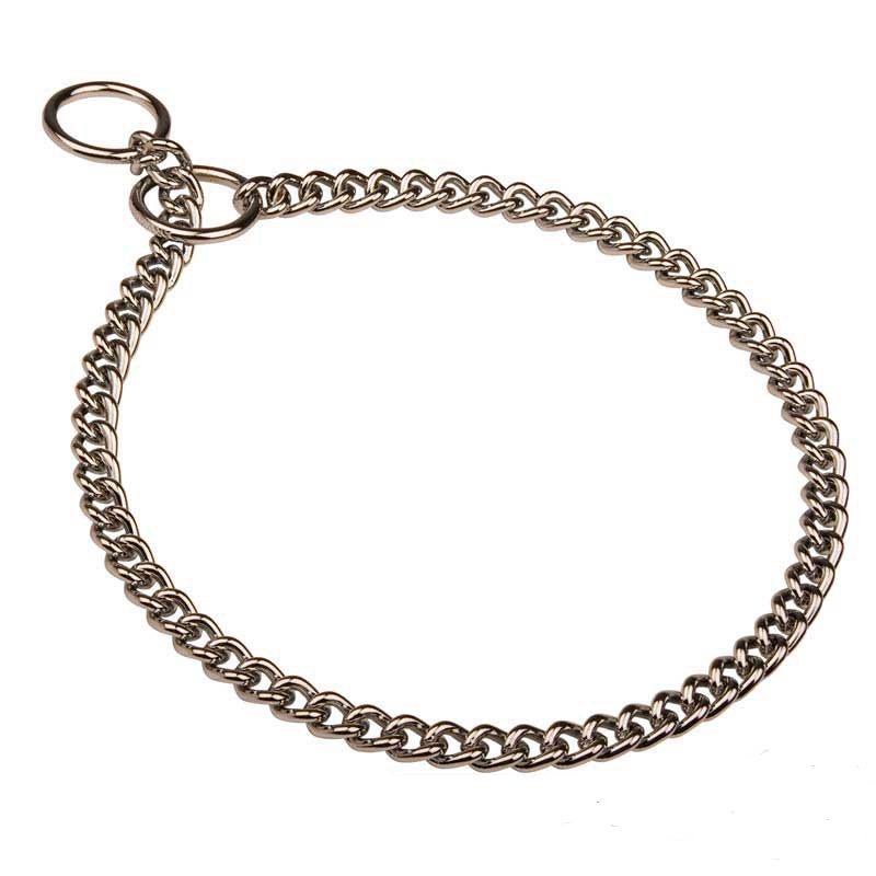 Training Chrome Plated Chain Choke Dog Collar 1/9 inch (3.00 mm) link width