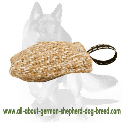 German Shepherd Pocket Jute Bite Tug with Small Loop