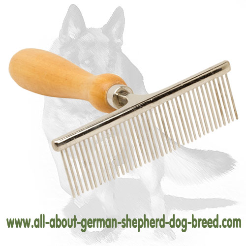Hair Designer Dog Comb With Wooden Handle Ka15 1070 Metal Brush