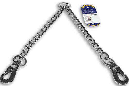 Steel Chrome Plated Chain Coupler for Walking 2 Dogs 1/6 inch (4.0 mm)
