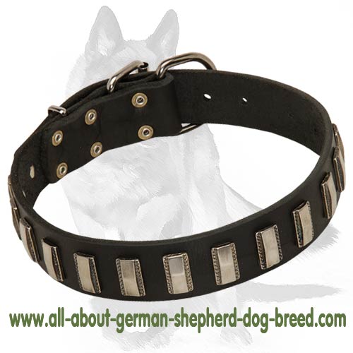 German Shepherd Dog Handcrafted Leather Collar