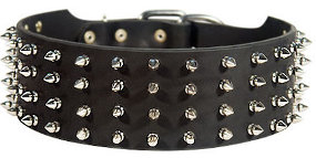 Dazzling Spiked Leather Collar for German Shepherd - Click Image to Close