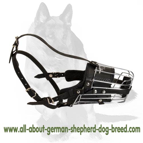 German Shepherd Wire Basket Muzzle - Click Image to Close
