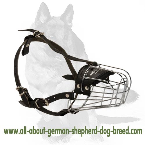 'Bite Salvage' German Shepherd Wire Muzzle - Wire Basket Dog Muzzle
