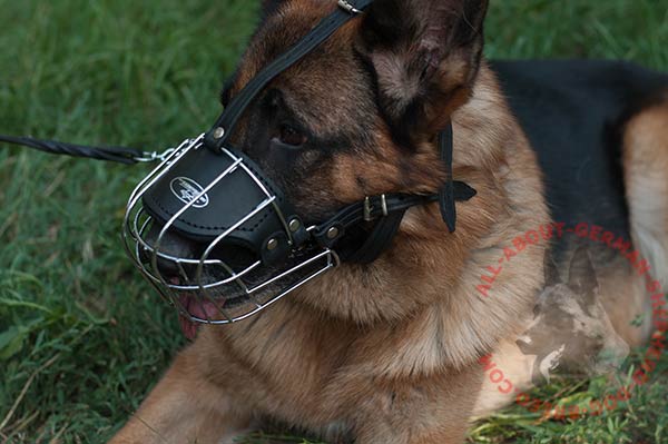 'Bite Salvage' German Shepherd Wire Muzzle - Wire Basket Dog Muzzle