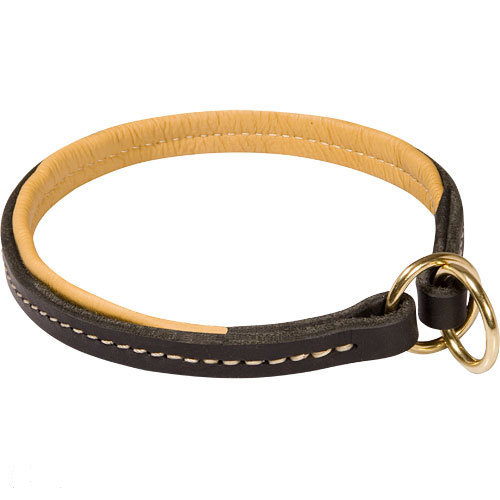 Working Leather Collar with Choking Effect for German Shepherd