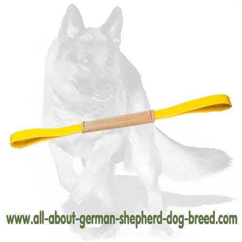 German Shepherd Soft Leather Pocket Toy with Two Handles