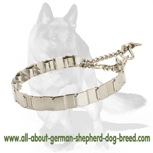 German Shepherd Stainless Steel Neck Tech Pinch Prong Dog Collar 24 inch (60 cm) in length