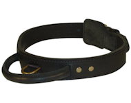 Two ply leather training dog collar with handle